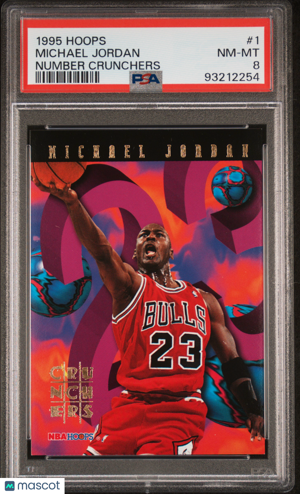 1995 Hoops Michael Jordan Number Crunchers PSA 8