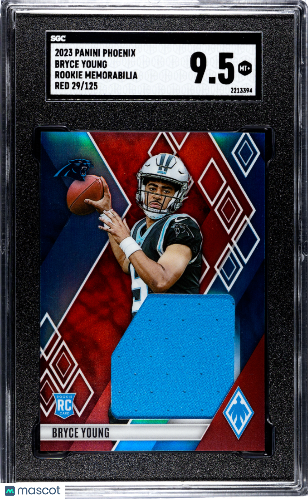 2023 Panini Phoenix Bryce Young Rookie Mem. Red 125 SGC 9.5
