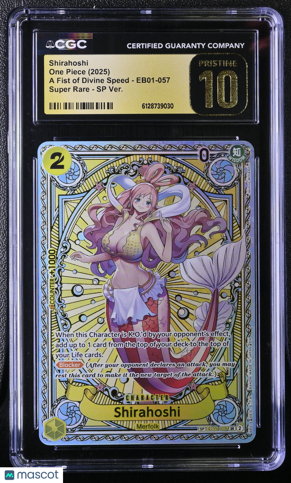 2025 One Piece Shirahoshi A Fist of Divine Speed EB01-057 SP Version CGC Pristine 10