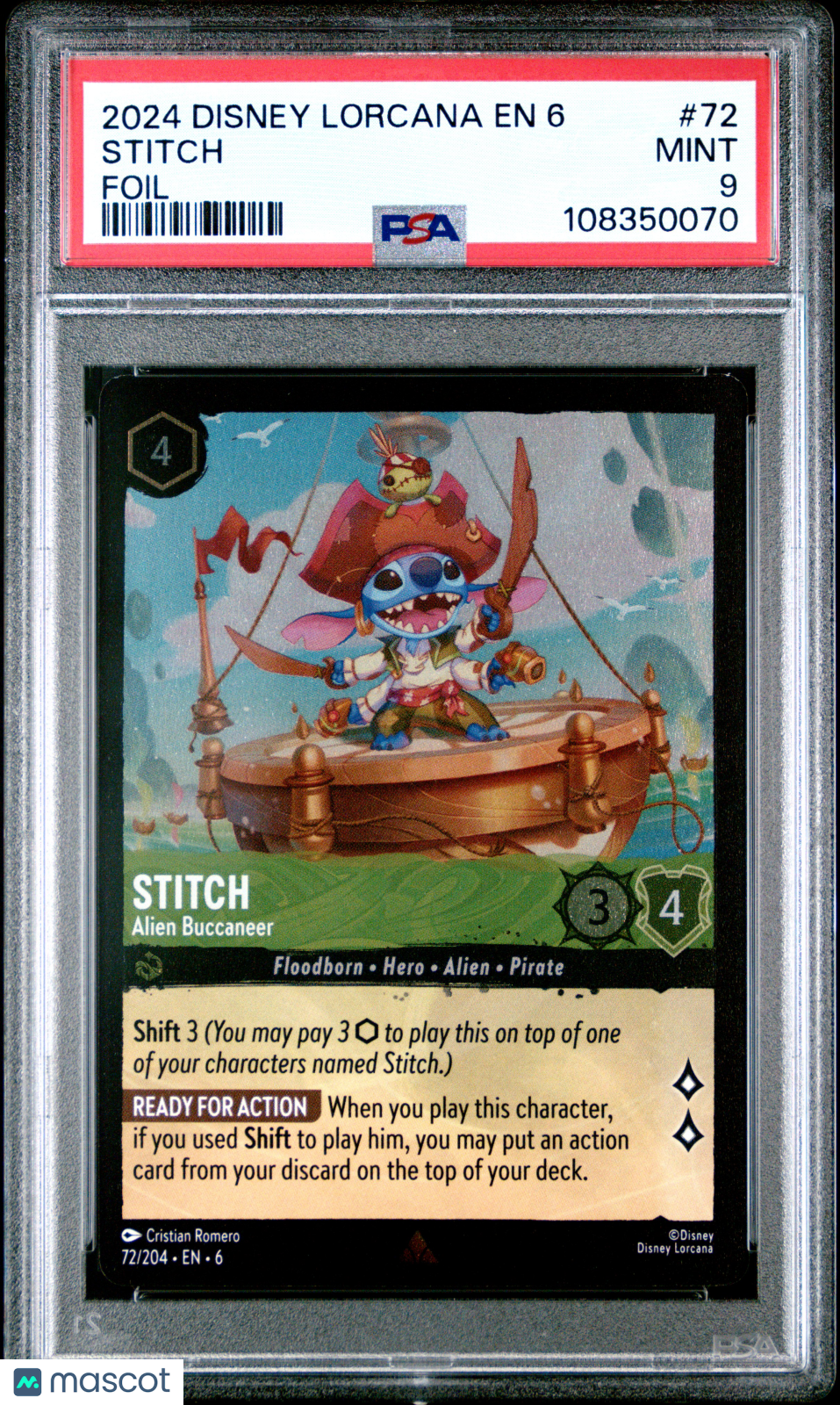 2024 Disney Lorcana EN 6 Stitch Foil PSA 9