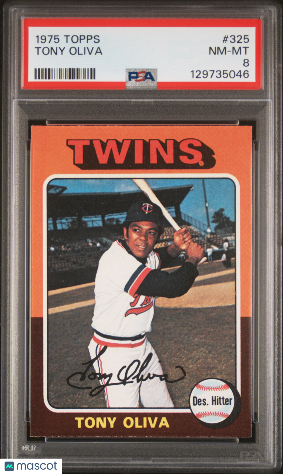 1975 Topps Tony Oliva #325 PSA 8
