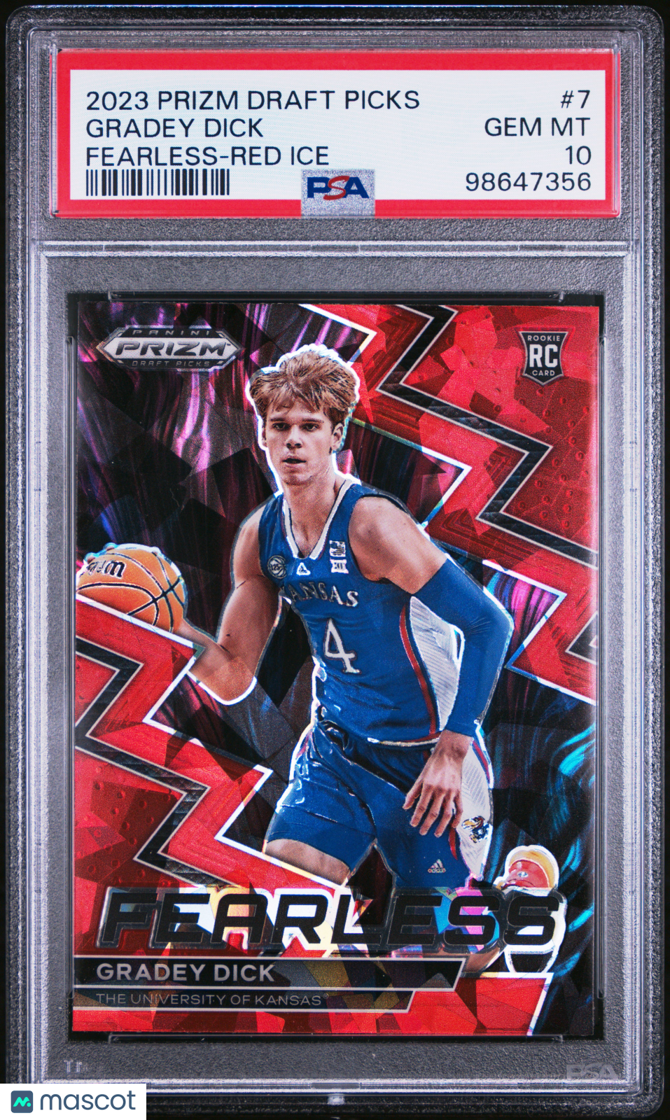 2023 Prizm Draft Picks Gradey Dick Rookie Fearless Red Ice PSA 10 RC