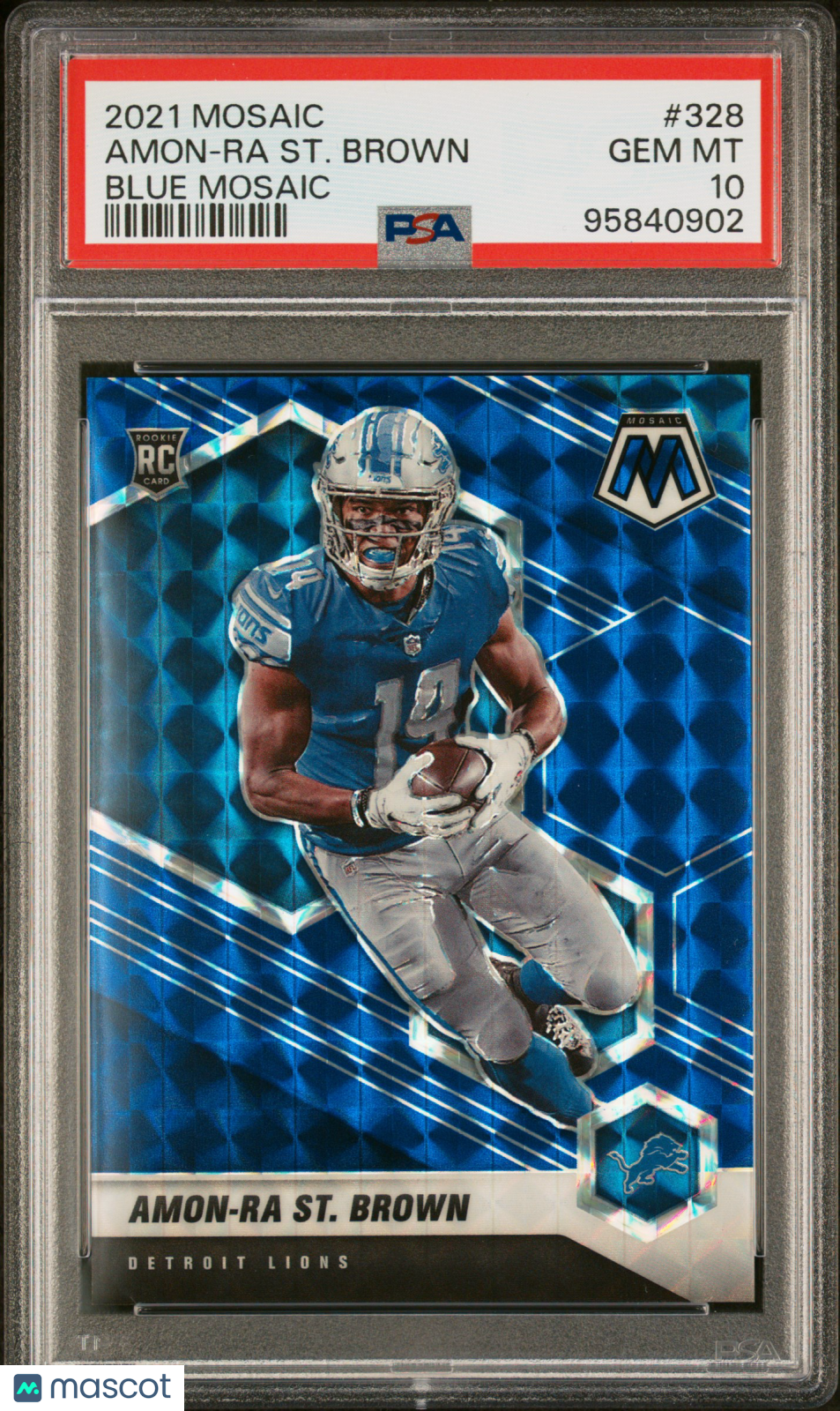 2021 Mosaic Amon-Ra St. Brown Blue Mosaic PSA 10