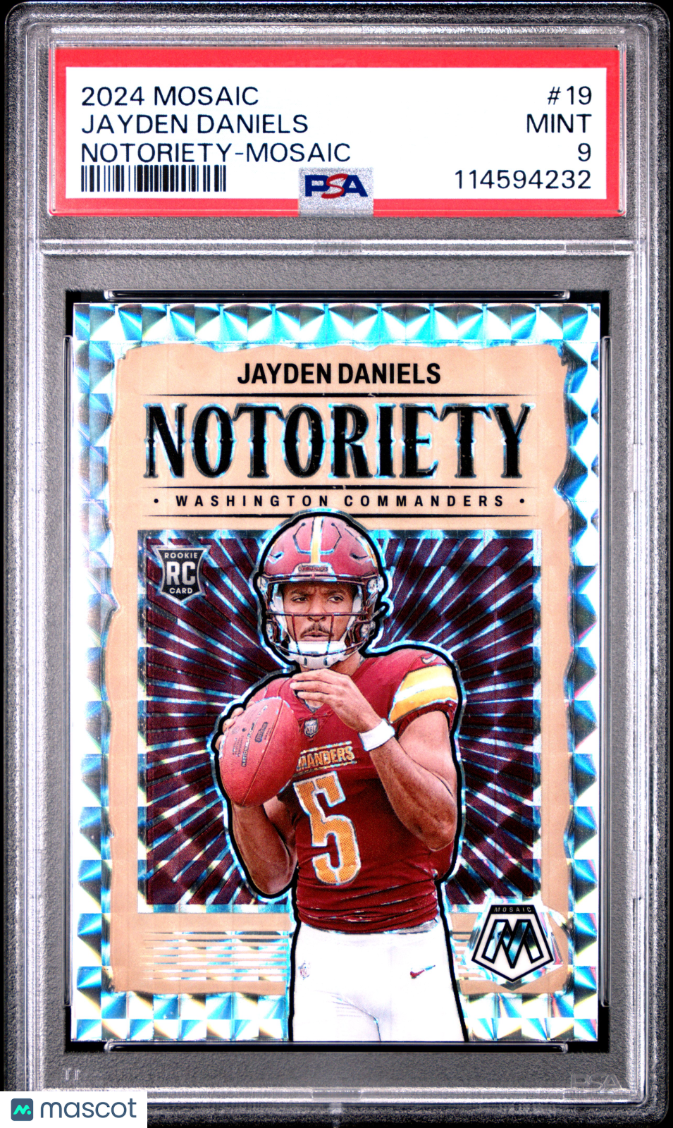 2024 Mosaic Jayden Daniels Notoriey Mosaic PSA 9