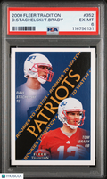 2000 Fleer Tradition Dave Stachelski / Tom Brady Rookie PSA 6 RC