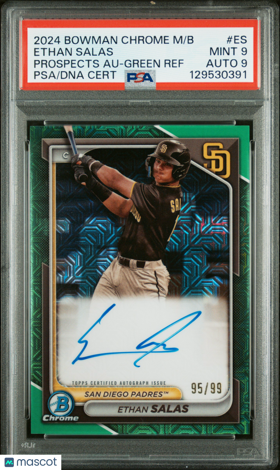 2024 Bwoman Chrome Mega Box Ethan Salas Green Refractor Auto 95/99