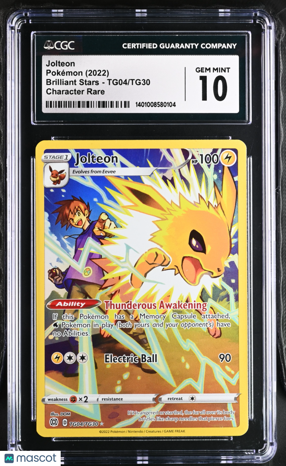 2022 Pokemon Brilliant Stars Jolteon Chaarecter Rare CGC 10
