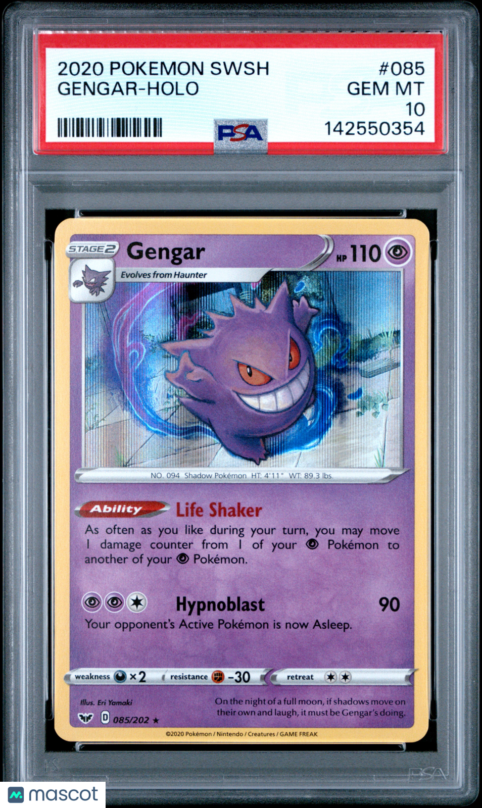 2020 Pokemon SWSH Gengar Holo PSA 10