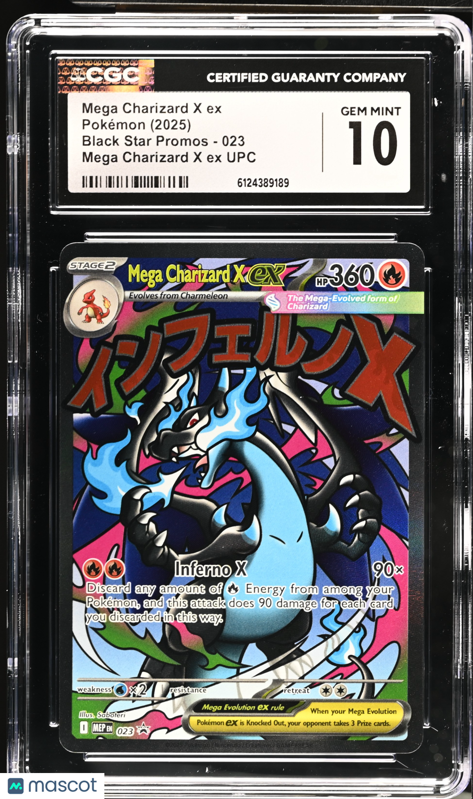 2025 Pokemon Black Star Promos Mega Charizard X ex Mega Charizard X ex UPC CGC 10 #023