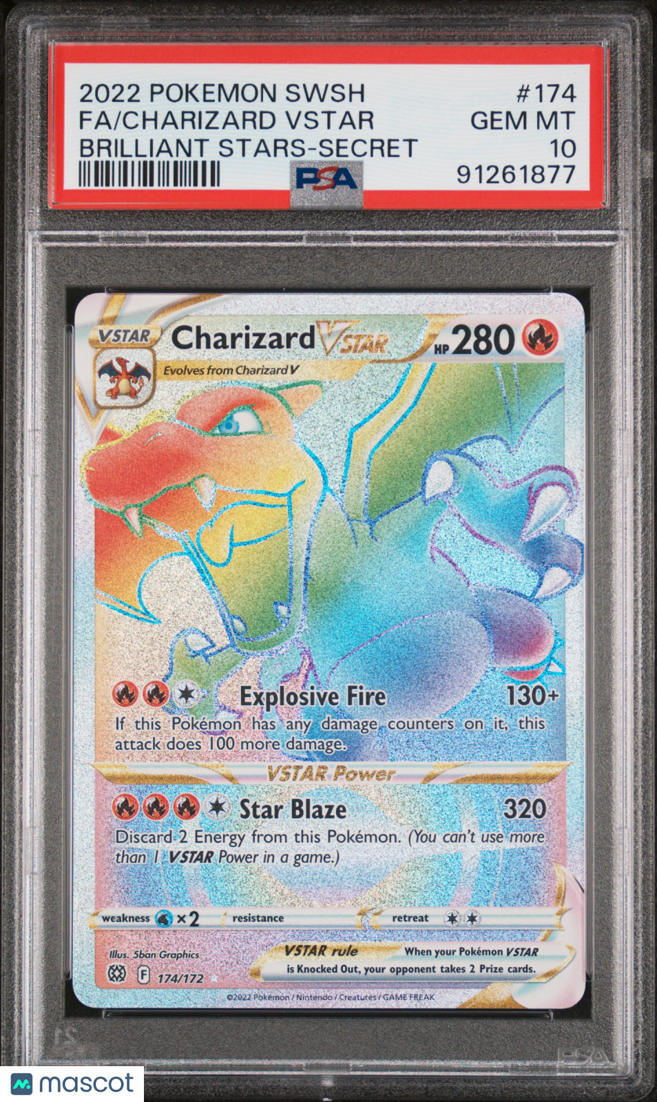 Charizard V Star 174 172 PSA 10