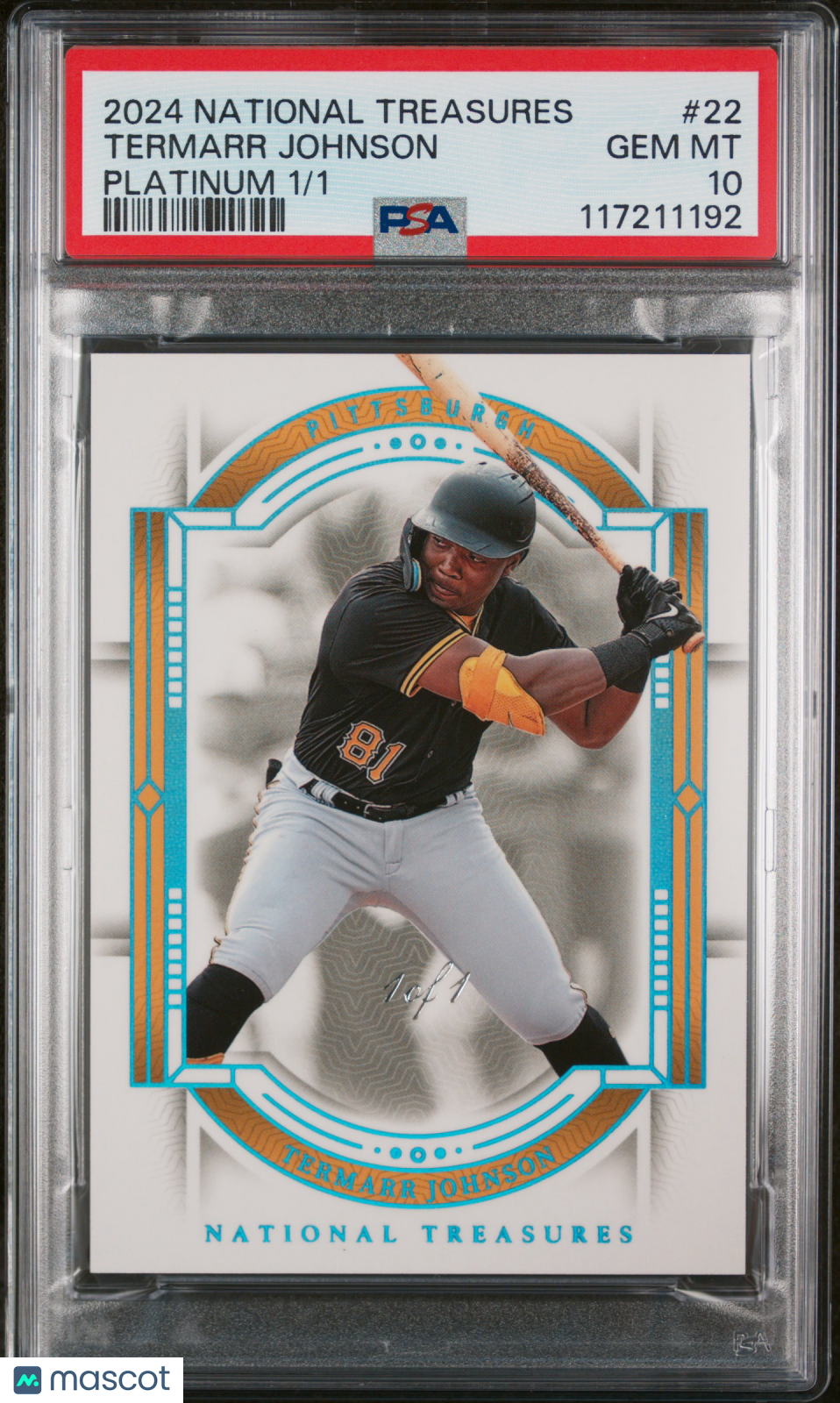 2024 National Treasures Termarr Johnson Platinum 1/1 PSA 10