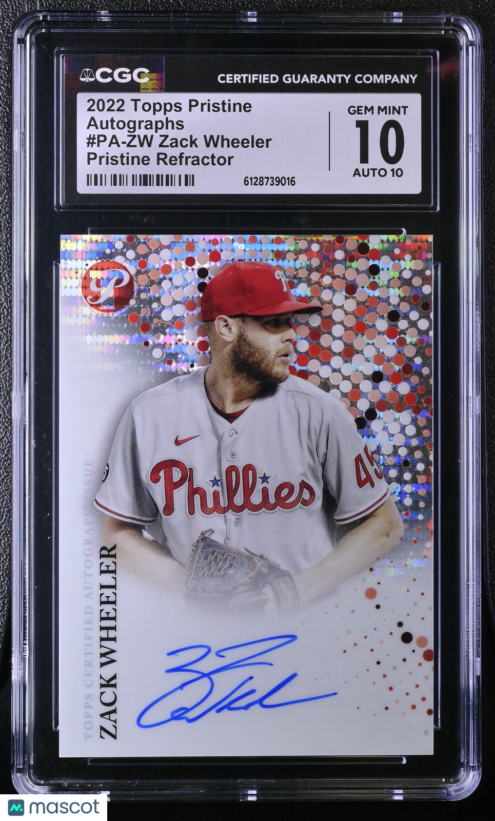 2022 Topps Pristine Zack Wheeler Pristine Refractor Auto 3/99 CGC 10 Auto 10
