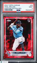 2022 Topps Chrome Sapphire Vidal Brujan Rookie Red 4/5 PSA 9 RC