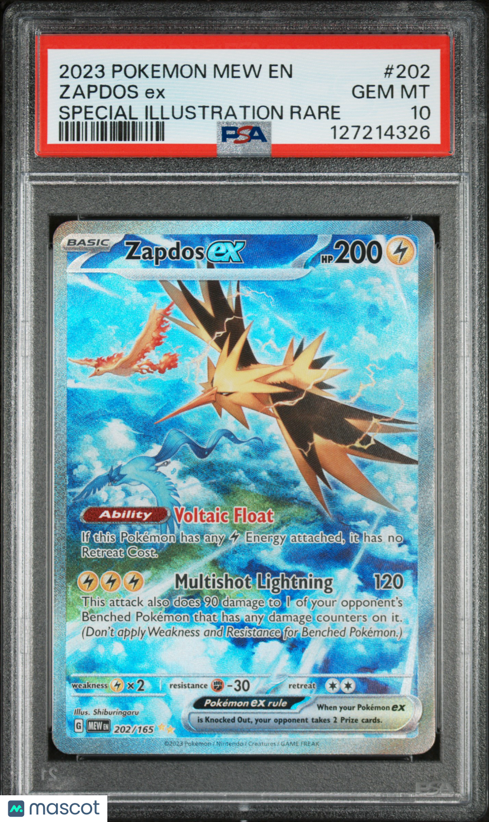 2023 Pokemon Mew EN Zapdos ex Special Illustration Rare PSA 10