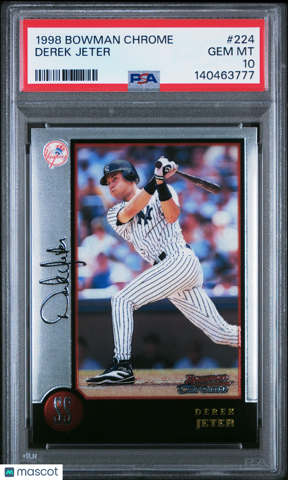 1998 Bowman Chrome Derek Jeter PSA 10