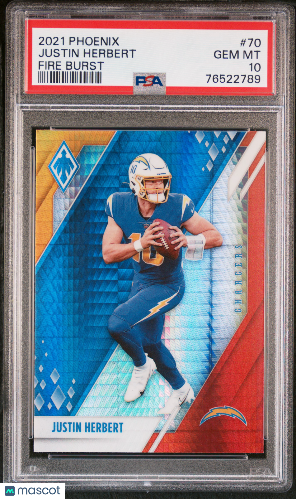 2021 Phoenix Justin Herbert Rookie Fire Burst PSA 10 RC