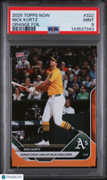 2025 Topps Now Nick Kurtz Orange Foil PSA 9