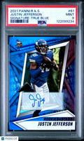 2021 Panini Rookies & Stars Justin Jefferson Blue Auto 15/25 PSA 9
