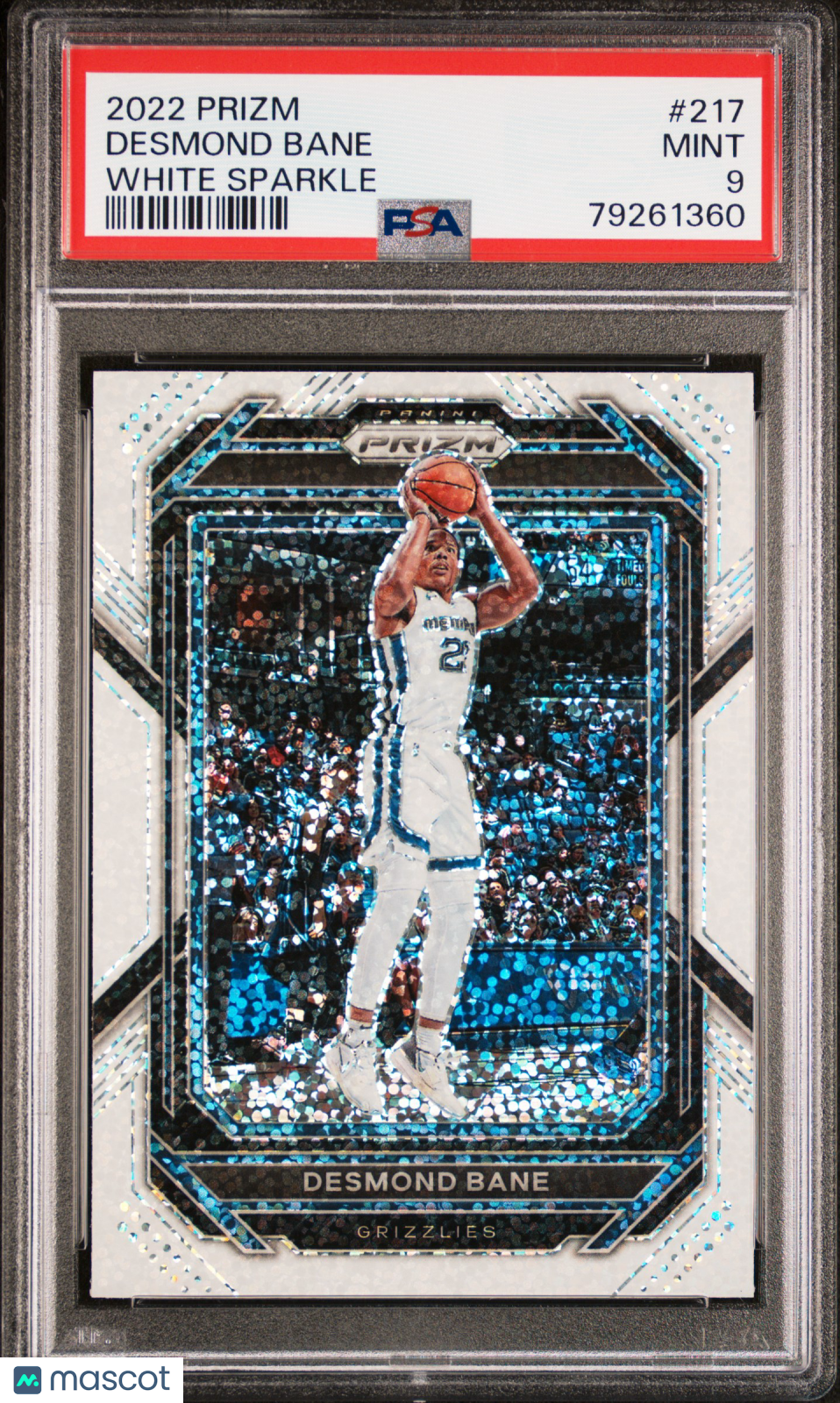 2022 Panini Prizm Desmond Bane #217 White Sparkle PSA 9