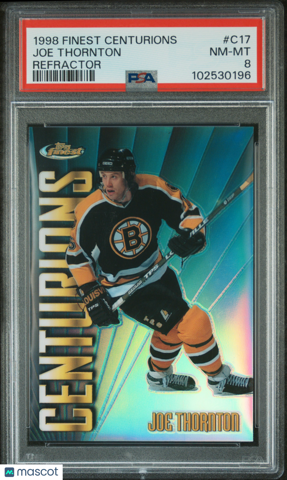 1998 Finest Centurions Joe Thornton #C17 Refractor PSA 8