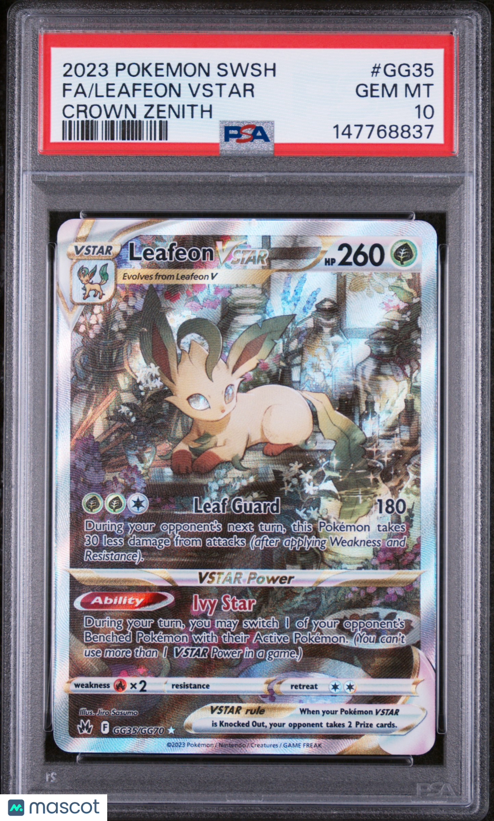 2023 Pokemon SWSH FA/Leafeon Crown Zenith PSA 10