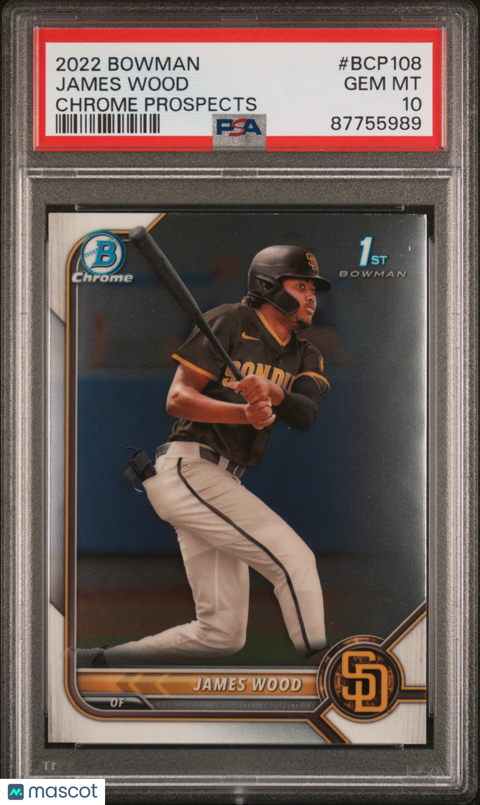 2022 Bowman Chrome Prospects James Wood #BCP108 PSA 10