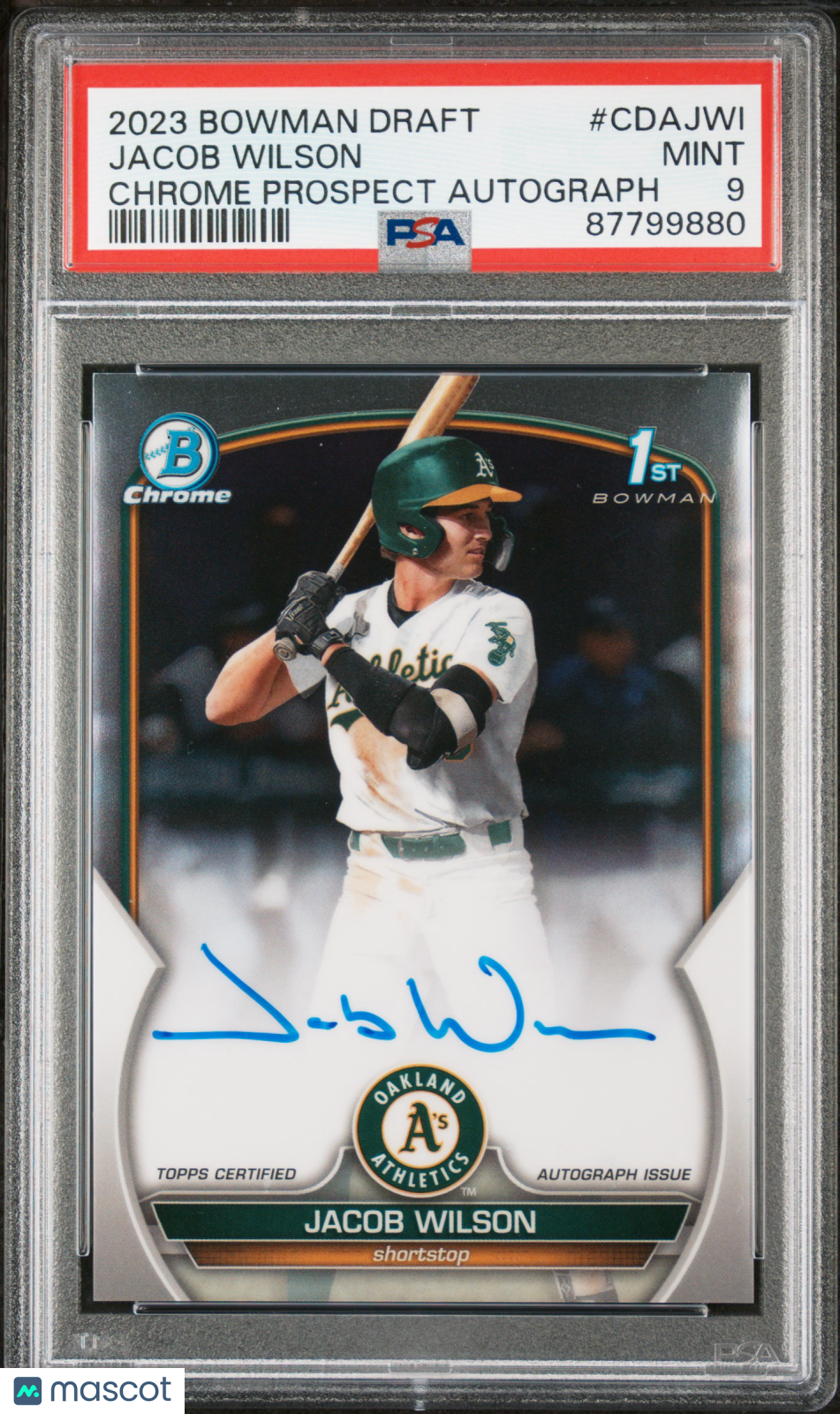 2023 Bowman Draft Jacob Wilson Chrome Prospect Auto PSA 9