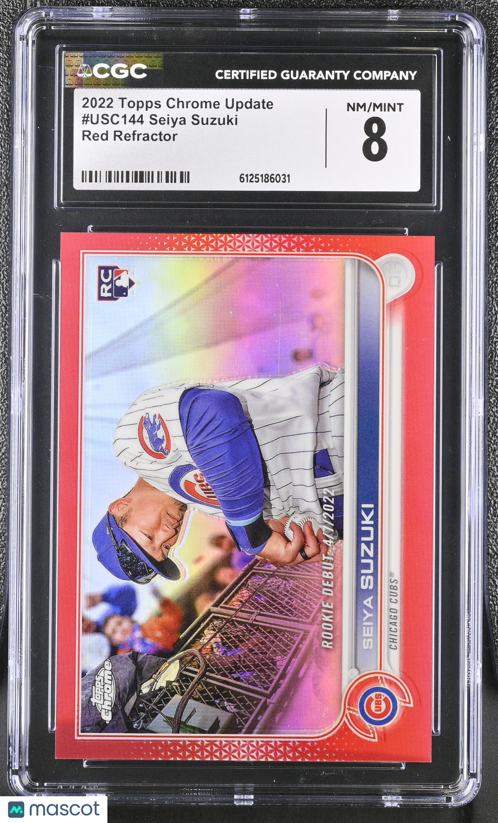 2022 Topps Chrome Update Seiya Suzuki Rookie Red Refractor 8/25 CGC 8 RC