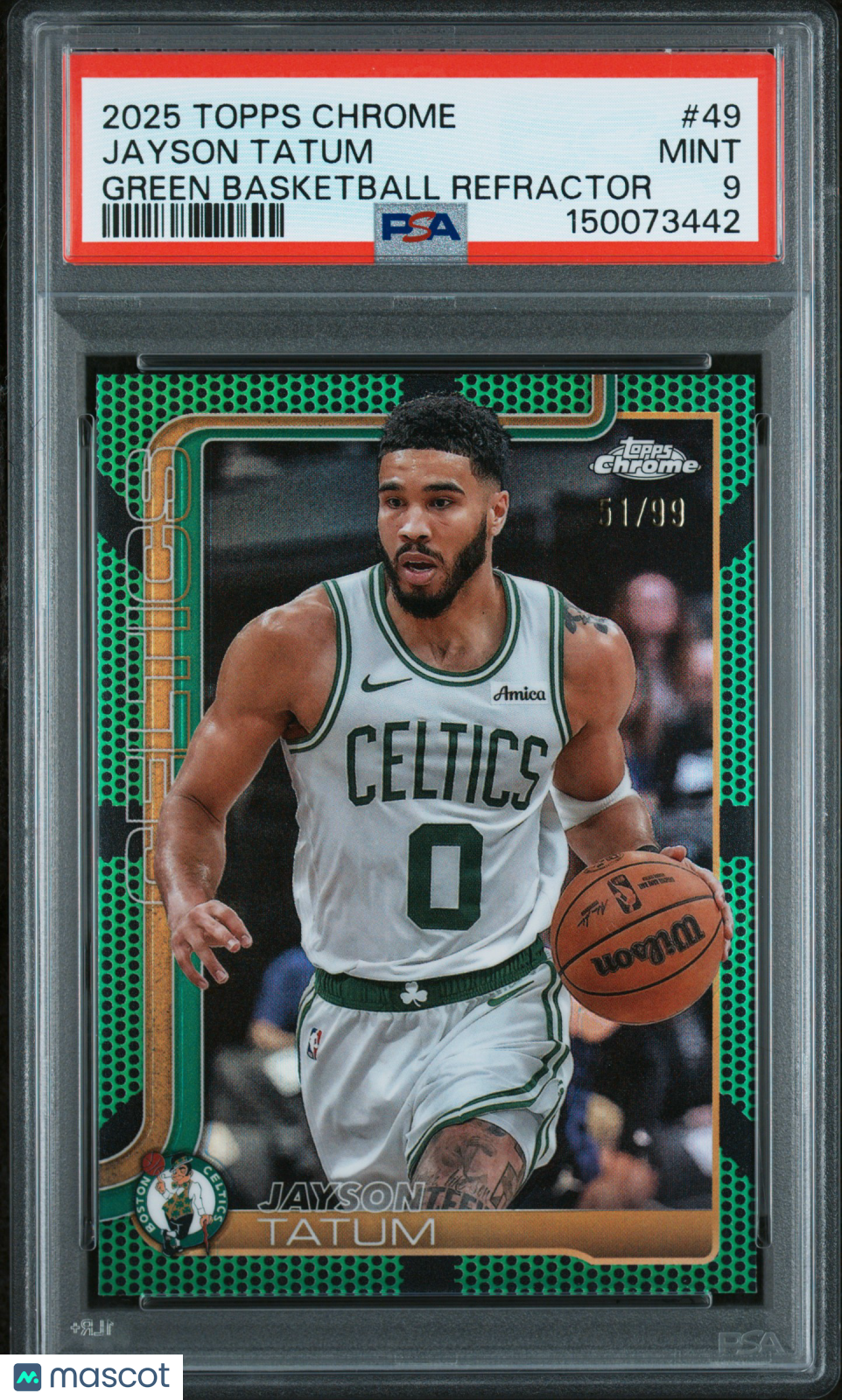 2025 Topps Chrome Jayson Tatum Green Basketball Refractor PSA 9