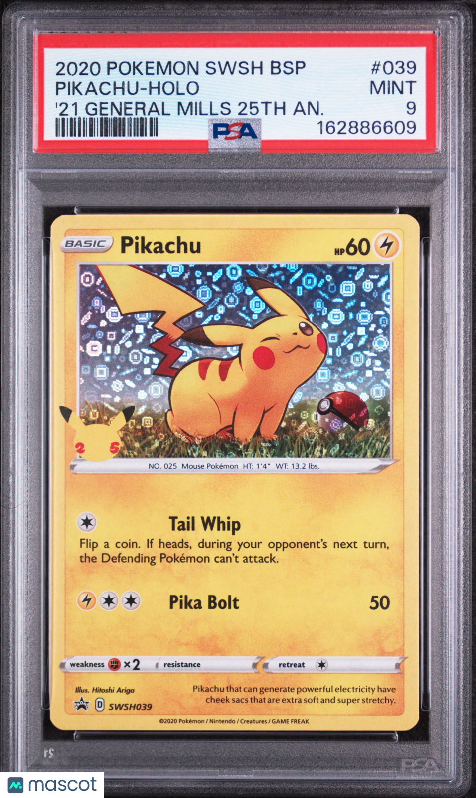 2020 Pokemon SWSH Pikachu Holo General Mills PSA 9