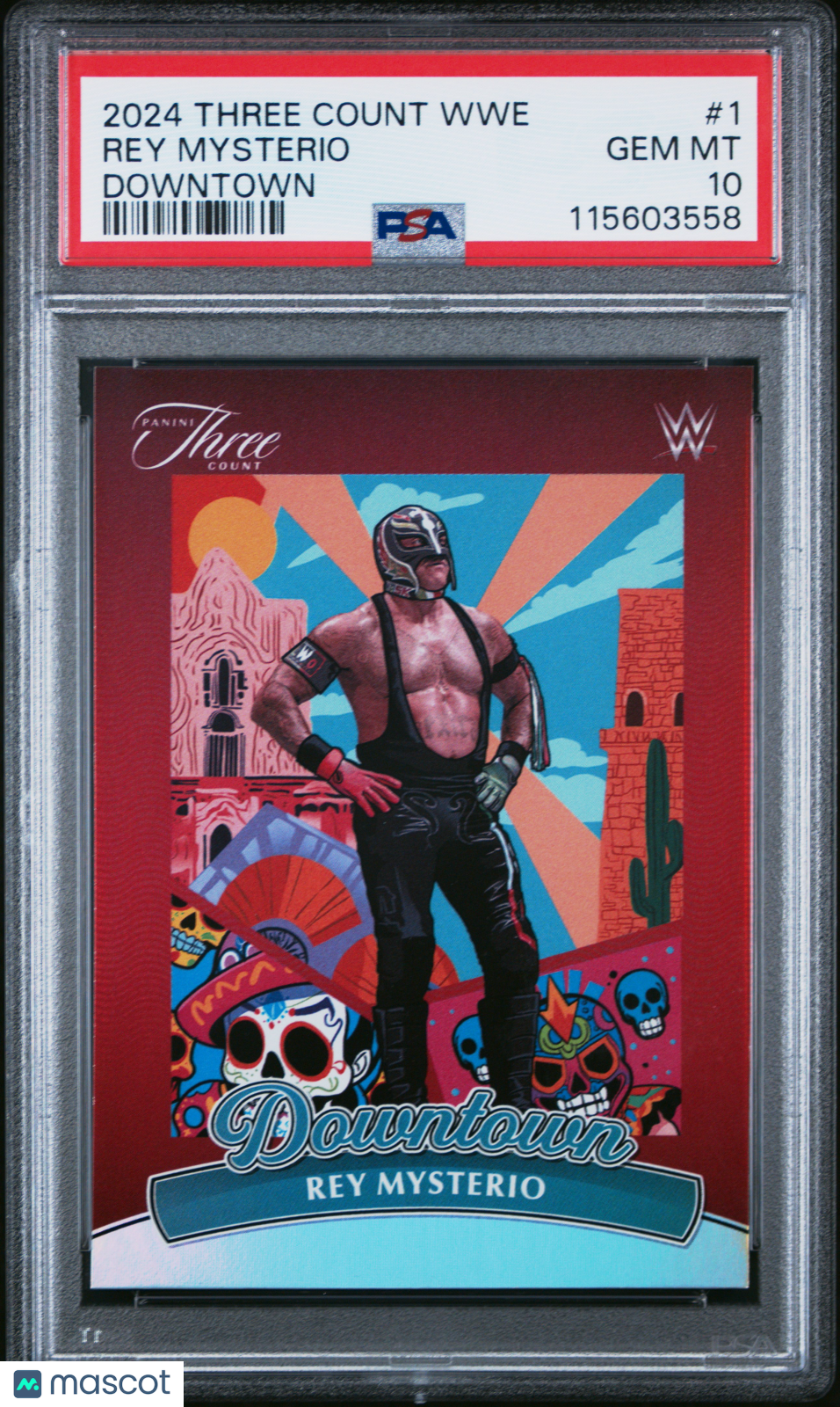 2024 Panini Three Count WWE Downtown Rey Mysterio #1 PSA 10