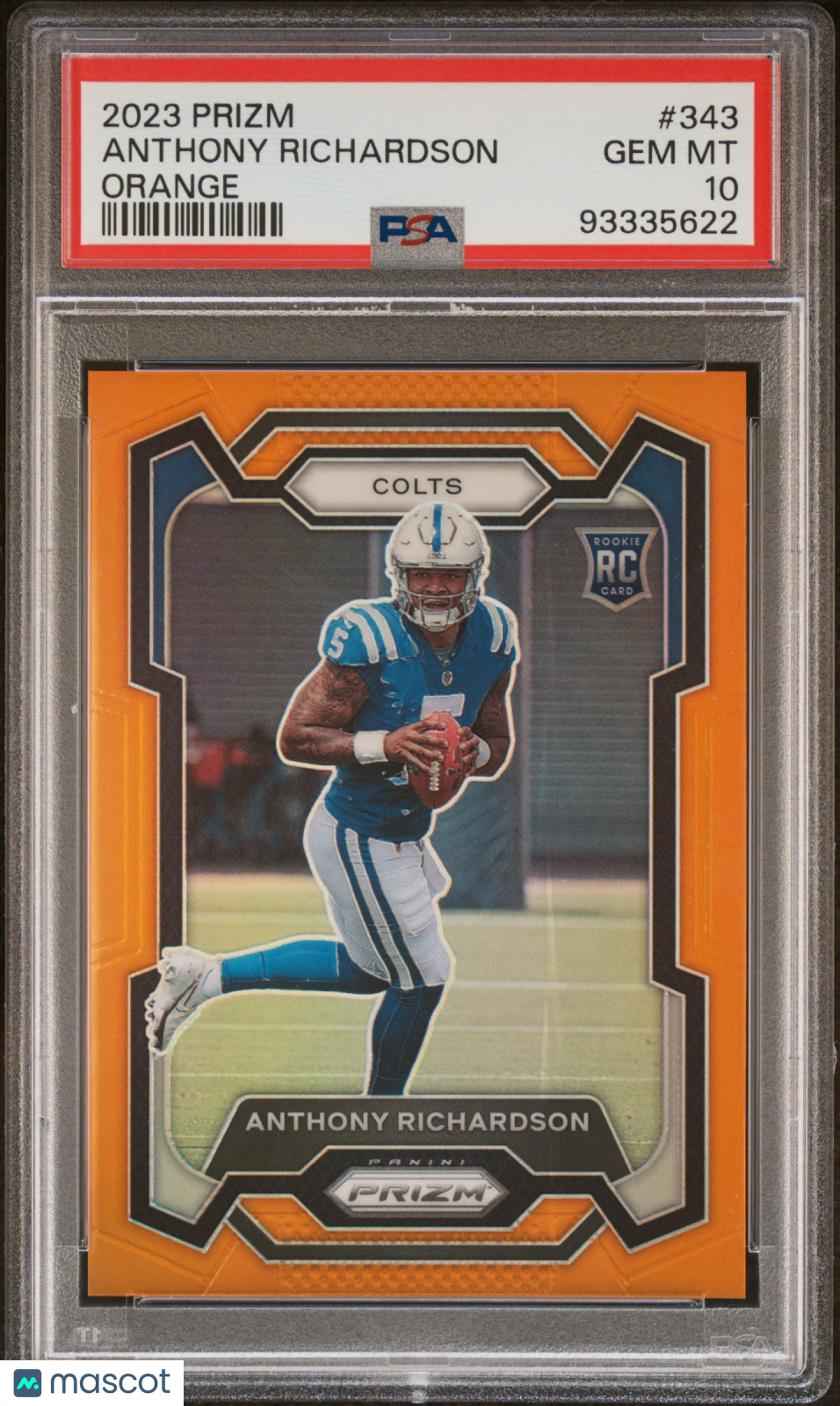 2023 Panini Prizm Anthony Richardson #343 Orange PSA 10