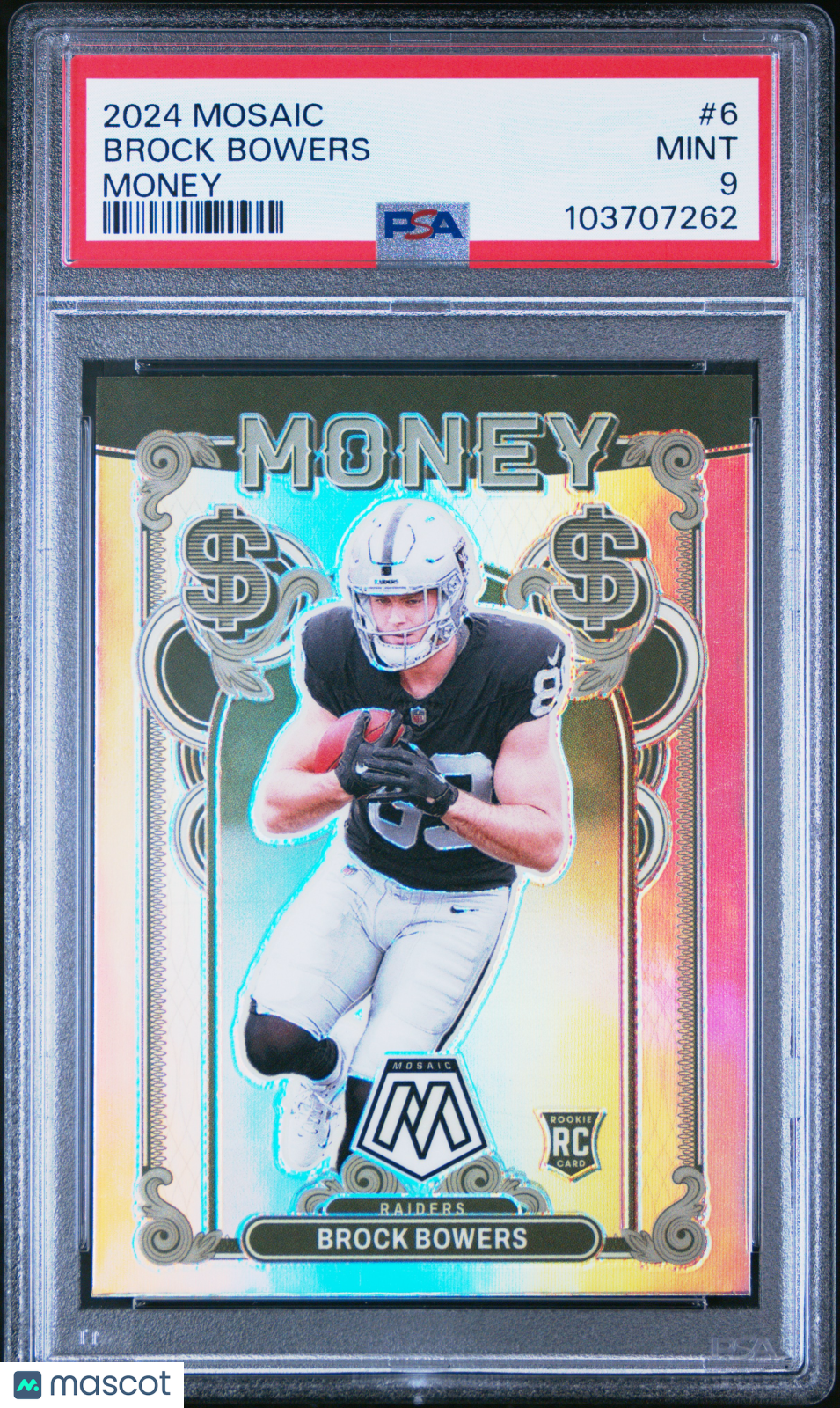 2024 Panini Mosaic Money Brock Bowers #6 PSA 9