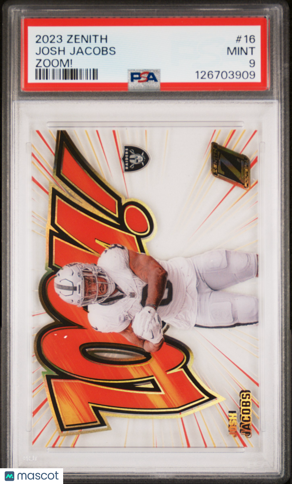 2023 Zenith Josh Jacobs Zoom! PSA 9