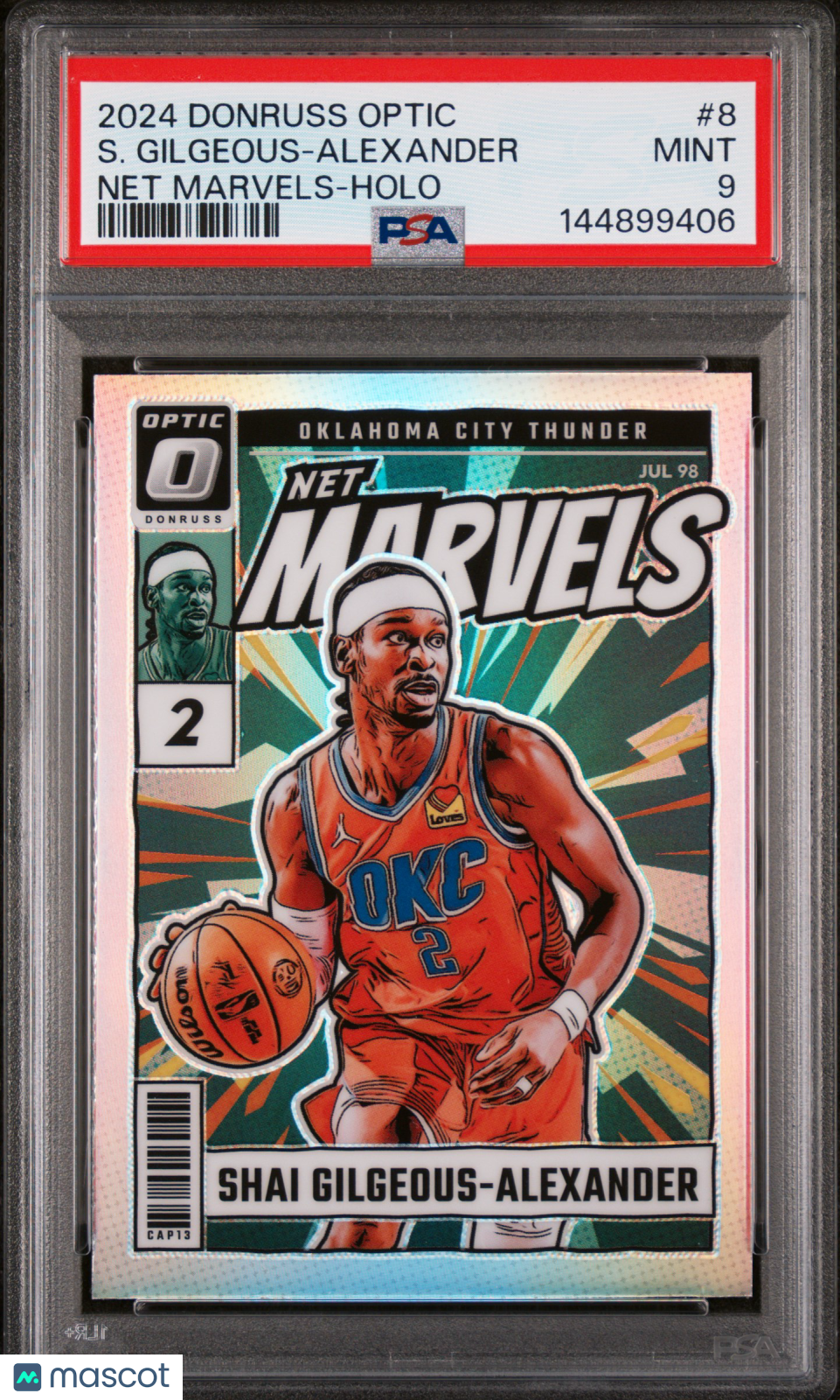 2024 Donruss Optic Shai Gilgeous-Alexander Net Marvels Holo PSA 9