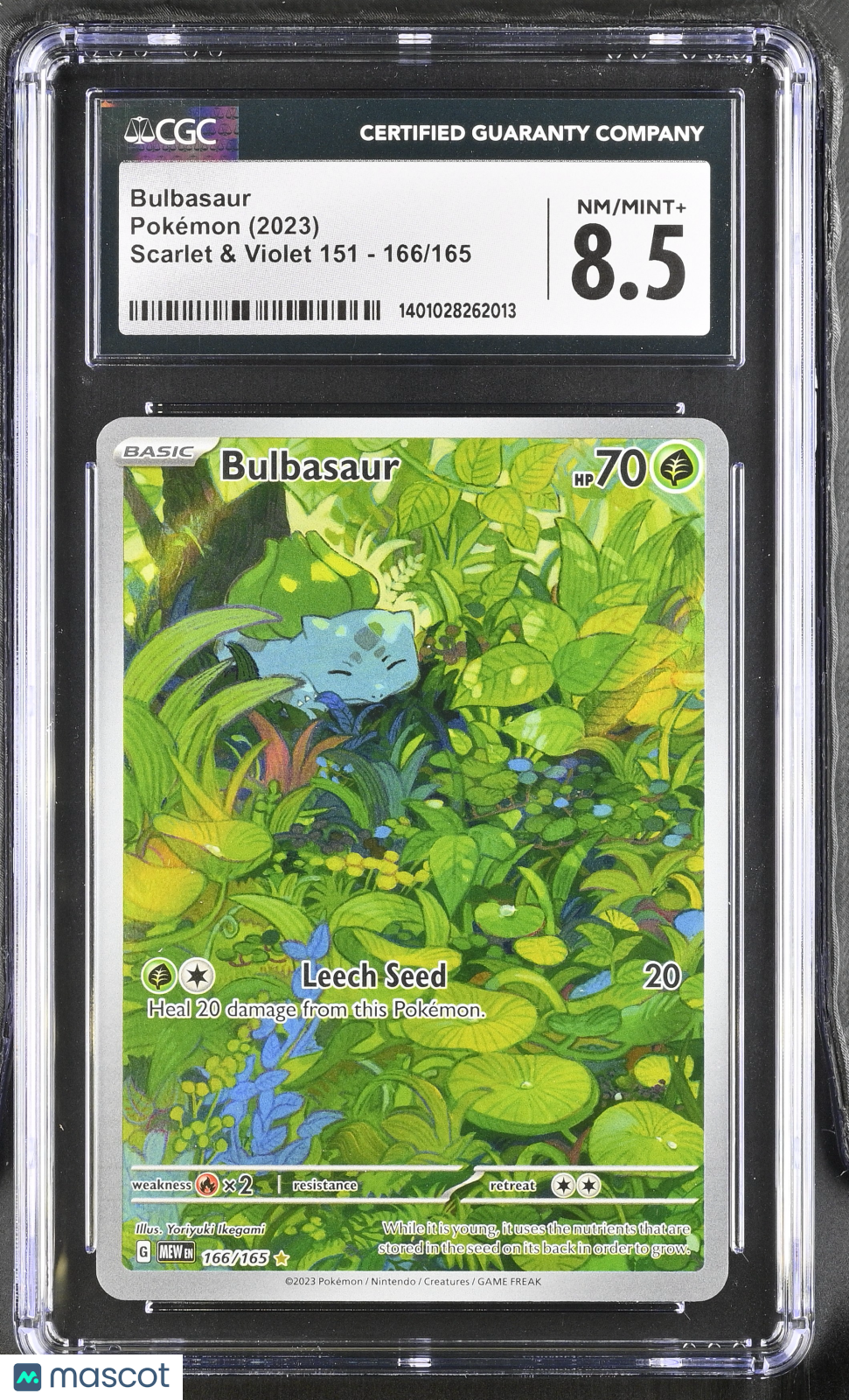 Pokemon Bulbasaur 166 165 CGC 8.5