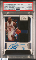 2021 Panini One And Onr Vince Carter Dual Jersey Autograph PSA 7 Auto 10