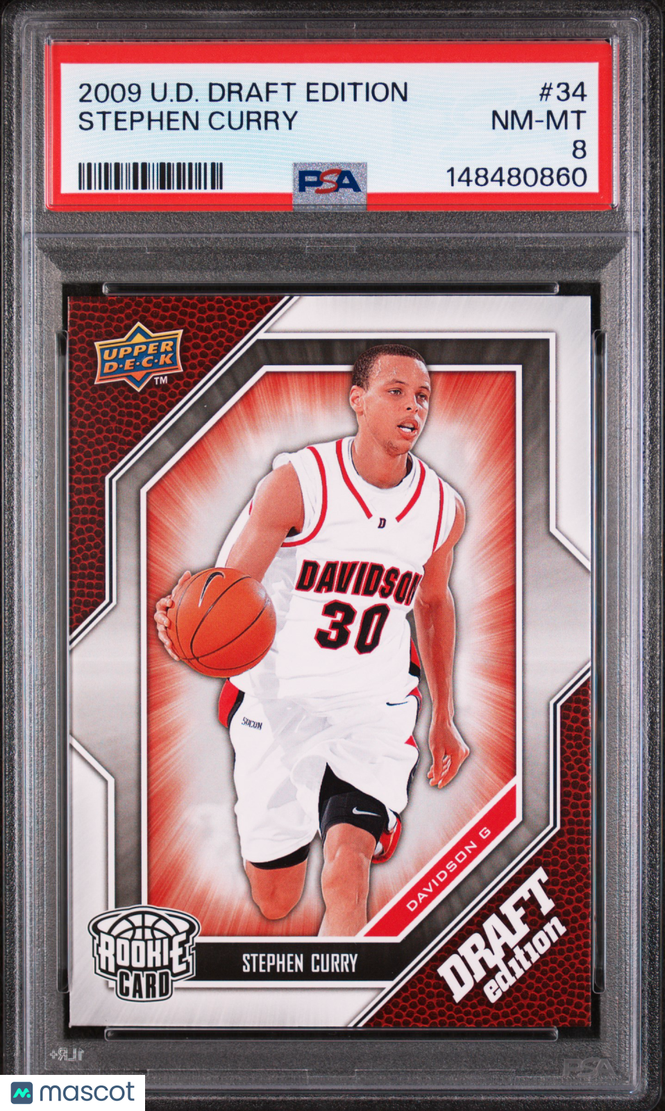 2009 Upper Deck Draft Edition Stephen Curry Rookie PSA 8 RC