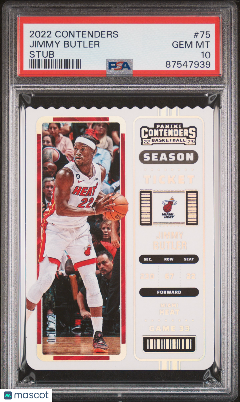 2022 Contenders Jimmy Butler Season Ticket Stub 3/22 PSA 10