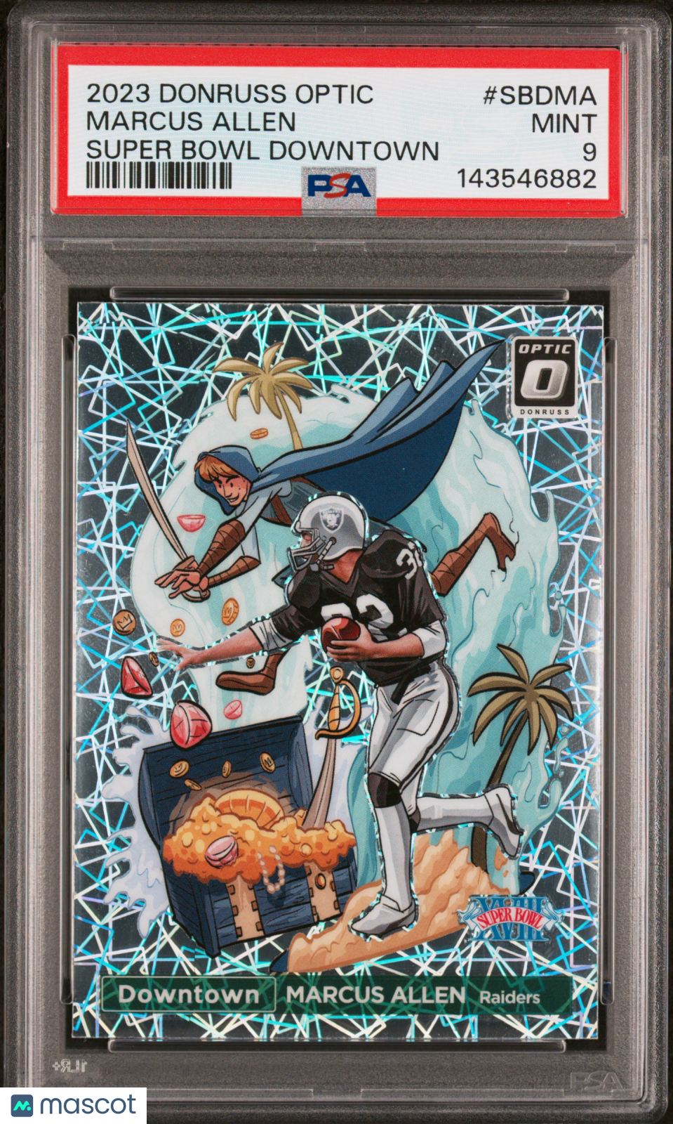 2023 Panini Donruss Optic Super Bowl Downtown Marcus Allen #SBDMA PSA 9