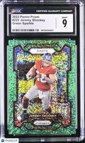 2023 Prizm Jeremy Shockey Green Sparkle 1/8 CGC 9