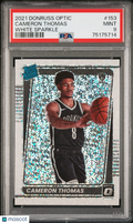 2021 Donruss Optic Cameron Thomas Rookie White Sparkle PSA 9 RC