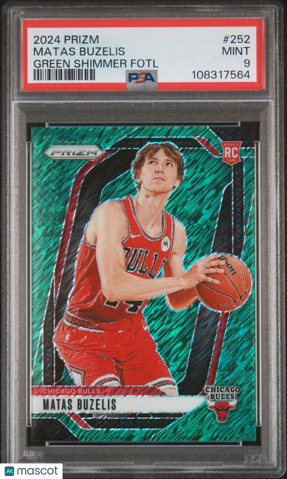 2024 Prizm Matas Buzelis Rookie Green Shimmer FOTL 3/5 PSA 9 RC