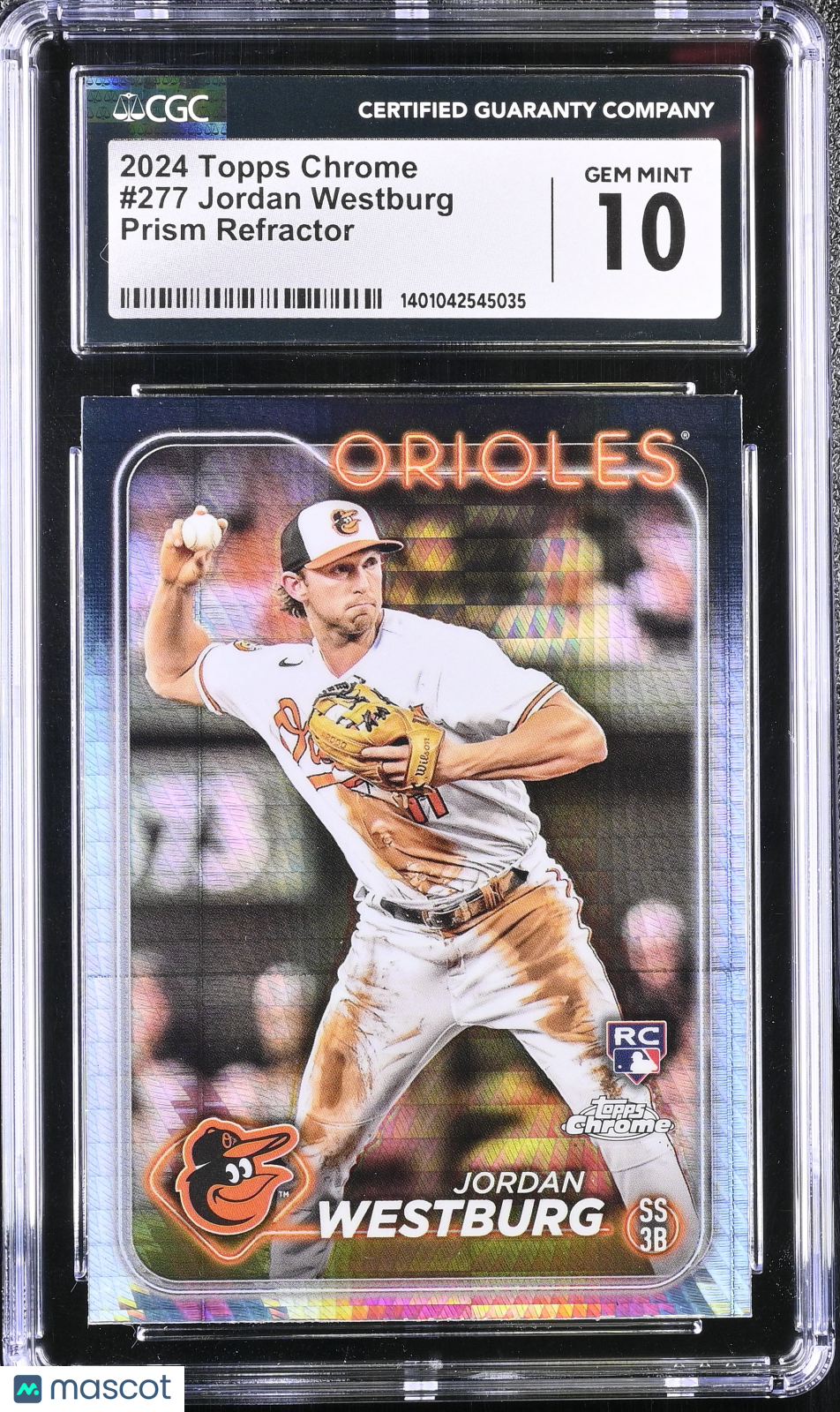 2024 Topps Chrome Jordan Westburg Rookie Prism Refractor CGC 10 RC