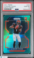 2021 Panini Prizm Ja’Marr Chase #337 Green PSA 10