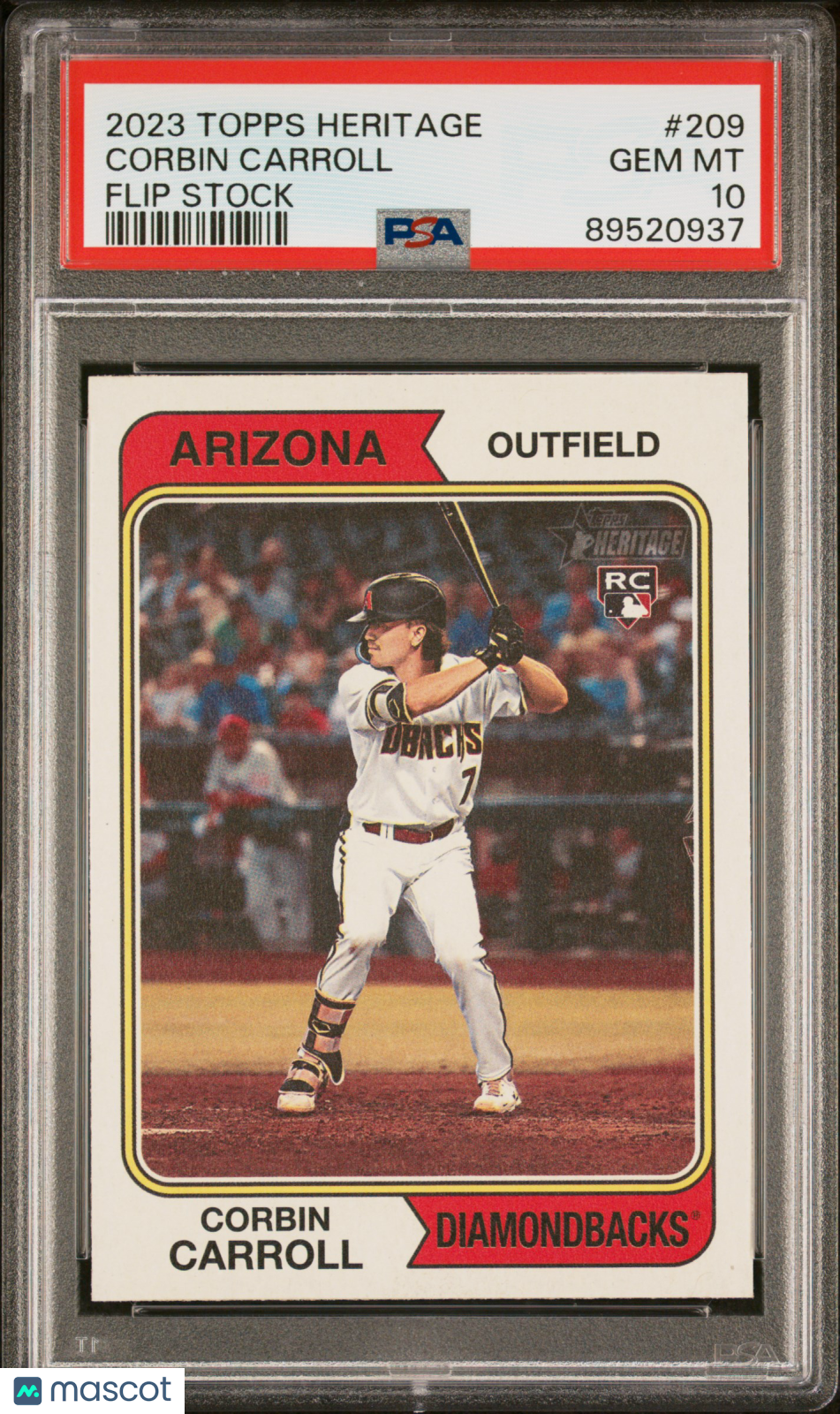 2023 Topps Heritage Corbin Carroll Rookie Flip Stock PSA 10 RC