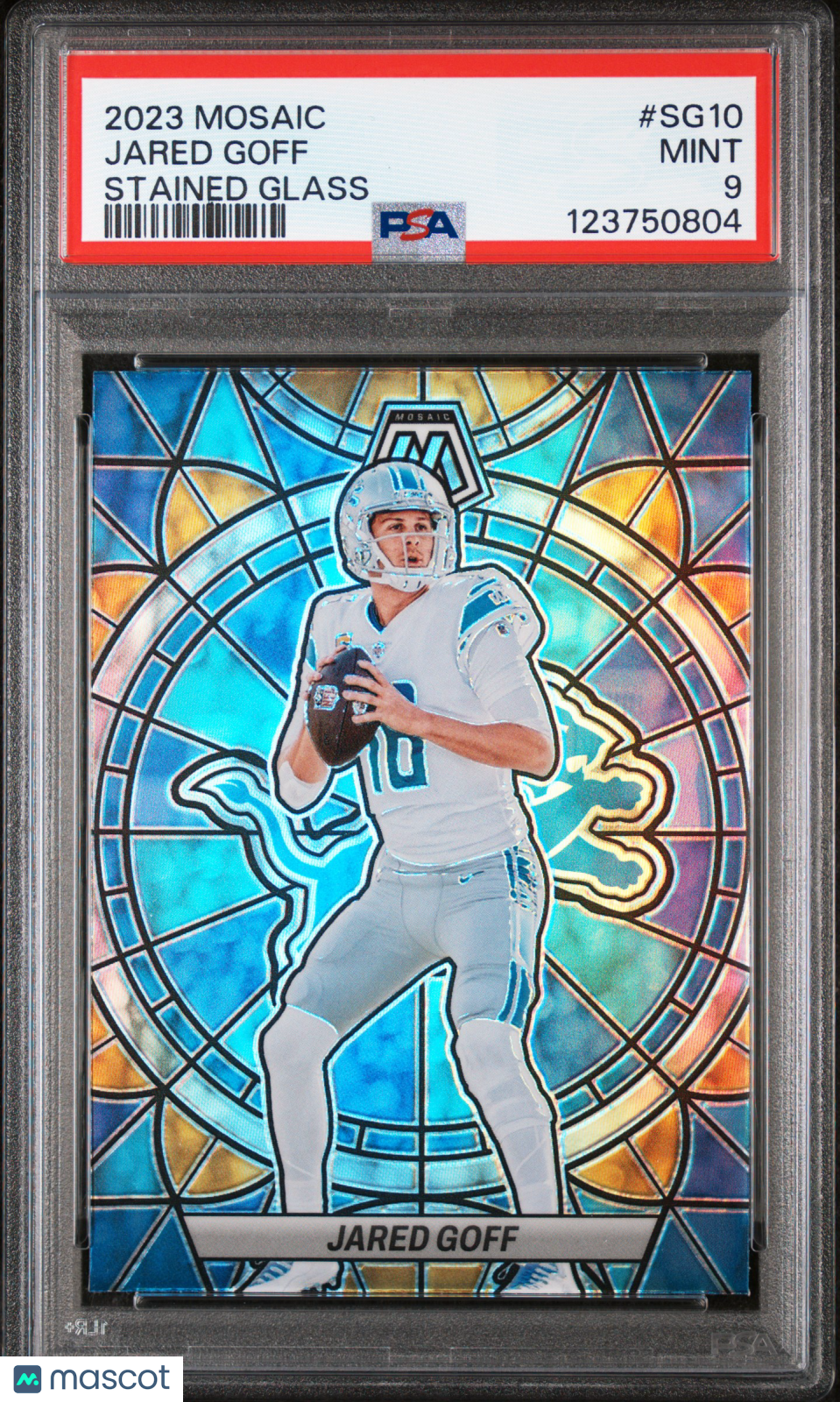 2023 Mosaic Jared Goff Stained Glass PSA 9