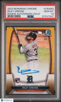 2023 Bowman Chrome Riley Greene Rookie Gold Auto 8/50 PSA 10 RC