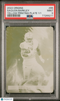 2022 Panini Origins Saquon Barkley #65 Yellow Printing Plate /1 PSA 9