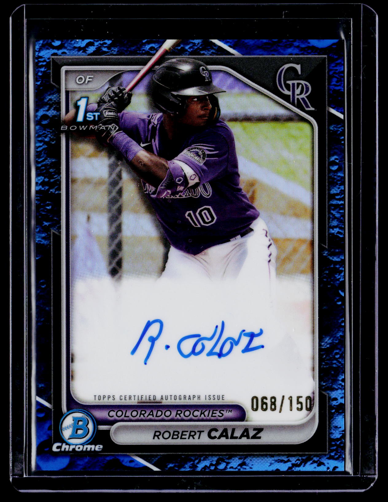 2024 Bowman Chrome Robert Calaz Blue Crater Auto 068/150